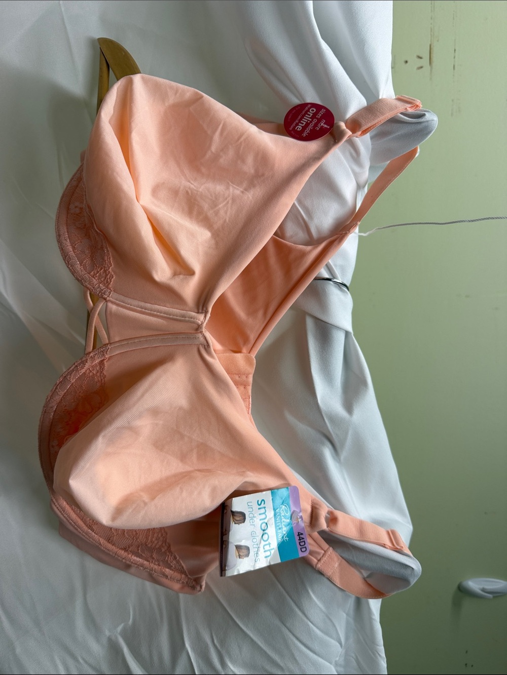 Vanity Fair Peach Wireless Lace-Trim Bra